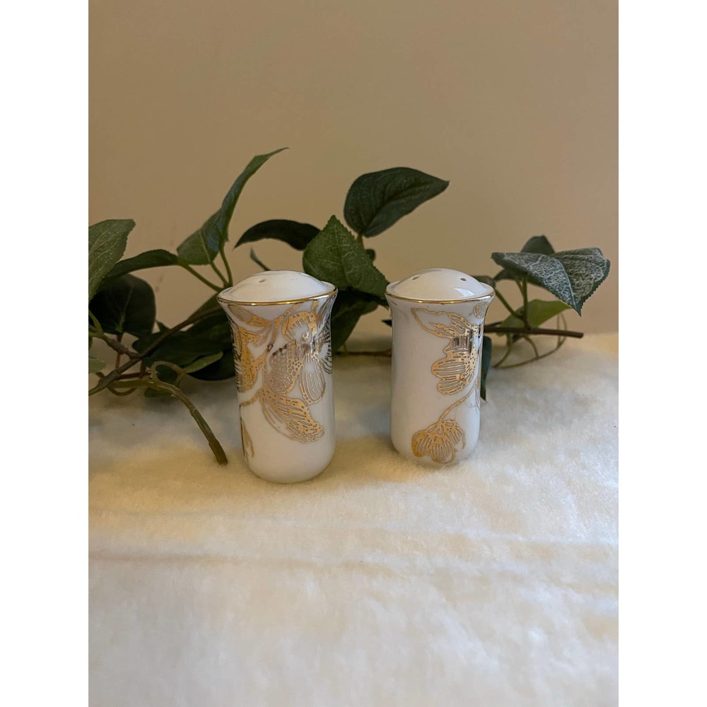 White Ceramic Salt and Pepper Shakers